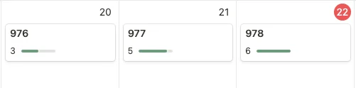 A colored emoji progress bar in Notion